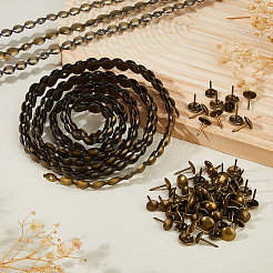 鉄釘ストリップ  釘18本付き  家具装飾アクセサリー  プラチナ  1000x11mm&nbsp;FIND-WH0148-752P