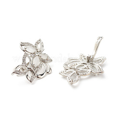 Brass Micro Pave Clear Cubic Zirconia with Synthetic Cat Eye Twister Clasps&nbsp;KK-G420-38P