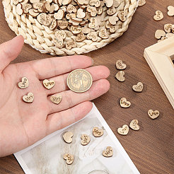 1400個 2スタイル ハートウッドクラフト用品  未加工の木材チップ  バリーウッド  10x12x2.5mm  700個/スタイル&nbsp;WOOD-GL0001-23