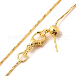 0.5mm Rack Plating Brass Box Chain Adjustable Slider Necklaces for Women Men&nbsp;MAK-L044-10G