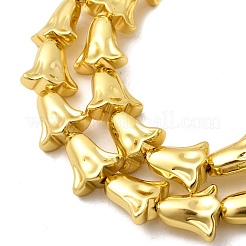 電気メッキガラスビーズセット  花  黄金メッキ  10.5x11x5.5mm  穴：0.8mm  約38個/連  15.75''（40センチメートル）&nbsp;X-EGLA-F166-14G