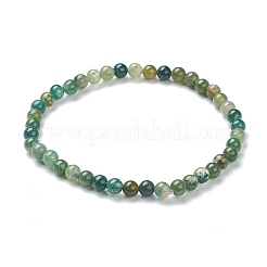 Natural Moss Agate Beaded Stretch Bracelets&nbsp;BJEW-D446-A-44