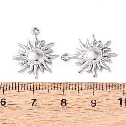 304ステンレスペンダント  太陽のチャーム  変色しない  ステンレス鋼色  19x16x2mm  穴：1.4mm&nbsp;STAS-A133-06P