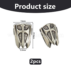 2Pcs Brass European Beads&nbsp;KK-DC0005-18AS