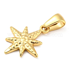 304ステンレスペンダント  星のチャーム  ゴールドカラー  17.5x15x2mm  穴：5x3mm&nbsp;LS-STAS-E201-08G