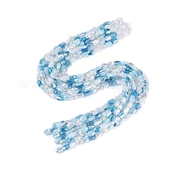 Electroplate Imitation Jade & Opaque & Transparent Glass Beads Strands&nbsp;EGLA-Q135-6x8MM-01F