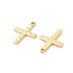 304ステンレスペンダント  クロス  イオンプレーティング（ip）  18KGP本金メッキ  25x18.5x2mm  穴：1.8mm&nbsp;STAS-K306-71G