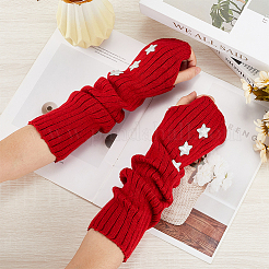 Wool Yarn Knitted Arm Warmers&nbsp;AJEW-WH20004-28A