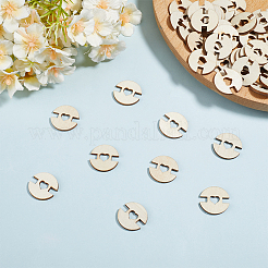 1穴木製ボタン1セット  ニット帽作り 留め具 帽子  バリーウッド  リング  20x2mm  穴：5x6mm  60個/セット&nbsp;BUTT-CY0001-16C