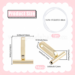 合金ブローチ ネックレス ペンダント フック  シリコンチューブ付き  ライトゴールド  15x10x5mm  穴：1.2mm  2個/袋  8袋&nbsp;FIND-SC0019-04P