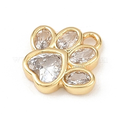 Brass Micro Pave Clear Cubic Zirconia Charms&nbsp;KK-G545-05G