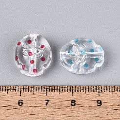 Printed Transparent Acrylic Beads&nbsp;TACR-T029-12M