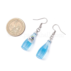 女性用樹脂カクテルペンダントと304ステンレススチールダングルイヤリング  ステンレス鋼色  ミックスカラー  54.5x11mm&nbsp;EJEW-JE06406