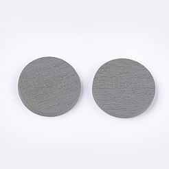 塗装ポプラ木製カボション  フラットラウンド  オリーブ  19x2mm&nbsp;WOOD-T021-29C