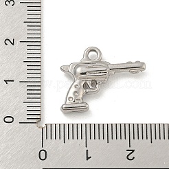 変色しない304ステンレススチールペンダント  ピストルチャーム  ステンレス鋼色  15.5x20x4mm  穴：2mm&nbsp;STAS-N103-147P