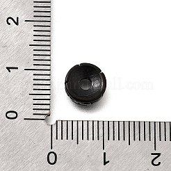 レトロイオンプレーティング（IP）304ステンレススチールスペーサービーズ  t模様のフラットラウンド  ブラック  8x2.8mm  穴：2.2mm&nbsp;STAS-L243-040B-01