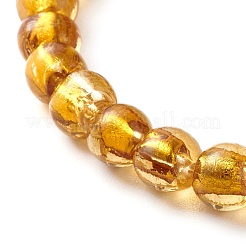 Handmade Silver Foil Glass Beaded Stretch Bracelets&nbsp;BJEW-JB06464-03