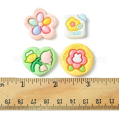 20Pcs 4 Styles Opaque Flower Resin Cabochons&nbsp;RESI-FS0001-55