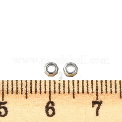 304ステンレススチールスペーサービーズ  ポリゴン  ステンレス鋼色  3x1mm  穴：1.5mm&nbsp;STAS-U048-02P