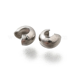 304ステンレススチール製クリンプビーズカバー  ステンレス鋼色  4x3.5x2.5mm&nbsp;LS-X-STAS-P239-34P-03
