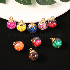 45Pcs 15 Colors Glass Ball Pendants&nbsp;GLAA-YW0001-17