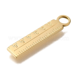 PVD真空メッキ304ステンレスペンダント  定規チャーム  18KGP本金メッキ  23.5x4.5x1mm  穴：3mm&nbsp;STAS-P371-085G