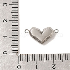 304ステンレススチールコネクタチャーム  ハートリンク  ステンレス鋼色  10.5x20x4mm  穴：1.5mm&nbsp;STAS-S131-07P