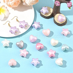20Pcs 2 Styles UV Plating Opaque Acrylic Beads&nbsp;SACR-YW0002-13