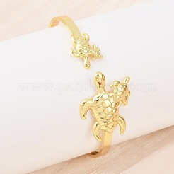 Marine Organism Brass Cuff Bangles for Women&nbsp;BJEW-D368-03L-G