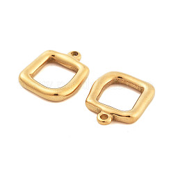 PVD真空メッキ304ステンレスペンダント  長持ちメッキ  スクエアチャーム  ゴールドカラー  17.5x14x3mm  穴：1.2mm&nbsp;STAS-H218-04G