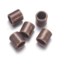 チベット風合金ビーズ  カドミウムフリー＆鉛フリー  コラム  赤銅色  9x8mm  穴：6mm&nbsp;TIBEP-A101917-R-LF