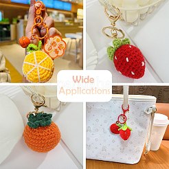 1セット6色のフルーツかぎ針編みバッグ吊り下げアクセサリー  混合スタイル  混合色  カラフル  約5~6.5センチの長さ  幅4~5.5cm&nbsp;ST-CJ0028-07