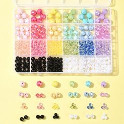 DIY ラウンド アクリル ビーズ ジュエリー作り ファインディング キット  ミックスカラー  6~12x5.5~11.5mm  穴：1~2.3mm&nbsp;DIY-FS0007-79