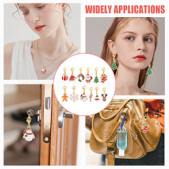 Christmas Theme Alloy Enamel Pendant Decorations&nbsp;HJEW-GO00040