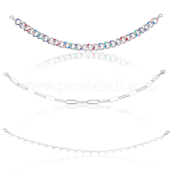 1 Set 3 Styles Iron Hat Chain with Lobster Claw Clasp&nbsp;HJEW-CN0001-31A