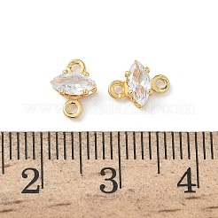 Brass Pave Clear Cubic Zirconia Connector Charms&nbsp;KK-Z136-54B-G
