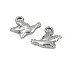 304ステンレスペンダント  鳩のチャーム  変色防止  ステンレス鋼色  16.5x19.5x4.5mm  穴：3.5mm&nbsp;STAS-D363-07P
