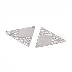 変色しない304ステンレススチールペンダント  トライアングルチャーム  ステンレス鋼色  23x26.5x1mm  穴：1.5mm&nbsp;STAS-B031-18P