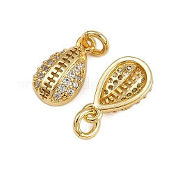 Brass Micro Pave Cubic Zirconia Pendants&nbsp;KK-D424-05G