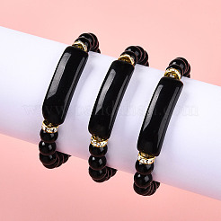 Natural Obsidian Beads Stretch Bracelets&nbsp;BJEW-T022-04A