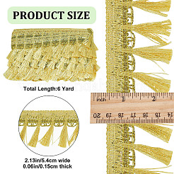 6ヤードのフィリグリーポリエステル波形タッセルレースリボン  衣料品用  ゴールド  2-1/8インチ（54mm）&nbsp;OCOR-GF0002-20