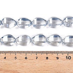 電気メッキガラスビーズセット  涙の形  ライトスチールブルー  15x11.5~12x10~10.5mm  穴：1.2mm  約39~40個/連  23.62~23.94インチ（60~60.8cm）&nbsp;EGLA-T028-01H