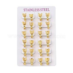 Vacuum Plating PVD Vacuum Plating 201 Stainless Steel Butterfly Hoop Earrings&nbsp;EJEW-Q002-04G