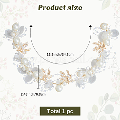 Alloy & Rhinestone & Resin Floral Hair Bands Embellishments for Women&nbsp;OHAR-WH20009-02B