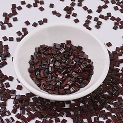 MIYUKIティラビーズ  日本製シードビーズ  2穴  （tl4521)不透明な赤いピカソ  5x5x1.9mm  穴：0.8mm  約118PCS /ボトル  10 G /ボトル&nbsp;SEED-JP0008-TL4521