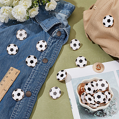 合金ブローチ24個  エナメルピン  バックパック用生地  サッカー  25x2mm&nbsp;JEWB-FG0001-25B