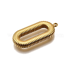 304ステンレスペンダント  オーバルチャーム  18KGP本金メッキ  29x13.5x4mm  穴：1.8mm&nbsp;LS-STAS-M116-02G