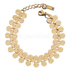 304 Stainless Steel Flat Round Link Chain Bracelets for Women&nbsp;FS-WG13E32-02