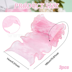 ポリエステルギフト包装紙3袋  バレンタインデー用の花束のパッケージ  ピンク  14cm  約1.8 M /袋&nbsp;DIY-BC0012-97B