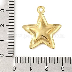 304ステンレスペンダント  星のチャーム  ゴールドカラー  28x25x3mm  穴：2mm&nbsp;LS-STAS-U027-03G-02